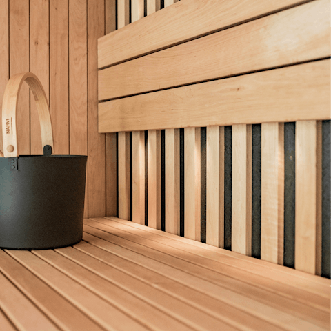 Feel a wonderful sense of wellbeing after a session in the sauna