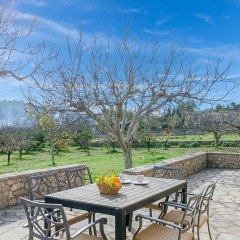 Gather your loved ones and dine outside in the glorious sunshine