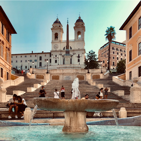 Admire views from the Spanish steps – reachable in five minutes on foot