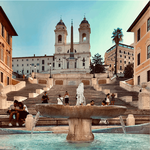 Admire views from the Spanish steps – reachable in five minutes on foot