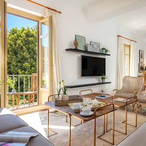 Start your morning with a fresh cup of coffee in the living room or on the terrace