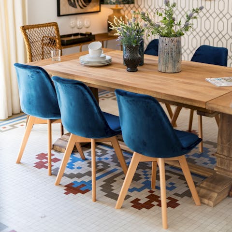 Gather around the dining table for a glass or two of tinto de verano
