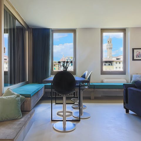 Tuck into delicious meals while looking over Florence's skyline