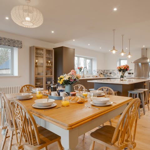 Gather around the dining table for heart-warming meals, drinks, and board games at home