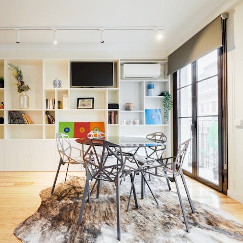 Enjoy meals together in the stylish dining area