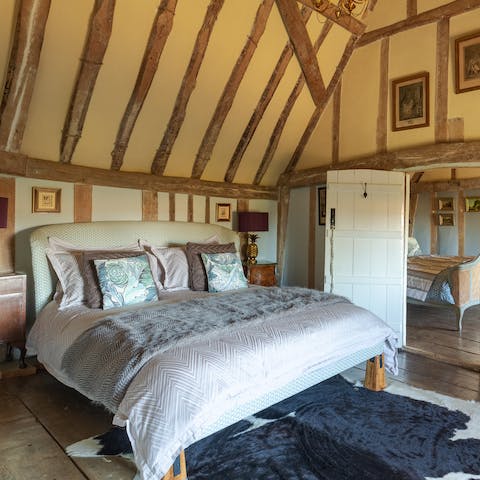 Sleep soundly in stunning bedrooms – two of which are adjoining