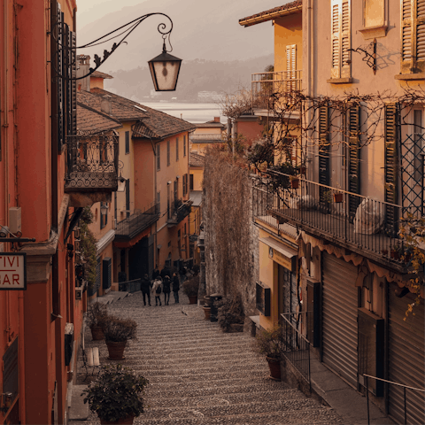 Explore the history-rich streets of Bellagio – just a short ferry ride away
