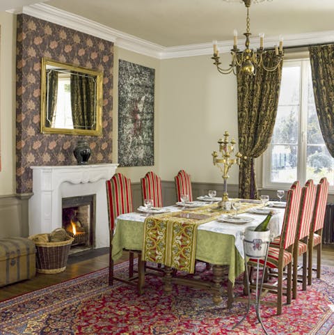 Dress up for dinner in the formal dining room