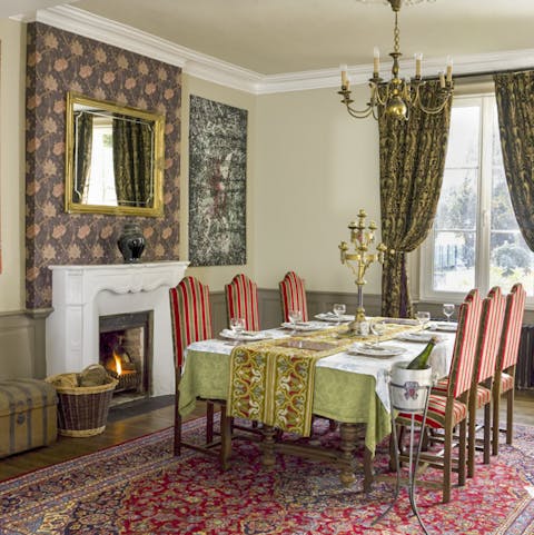 Dress up for dinner in the formal dining room