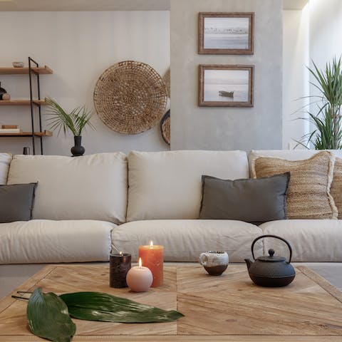 After a day of exploring, relax in the comfy cosines of the living room