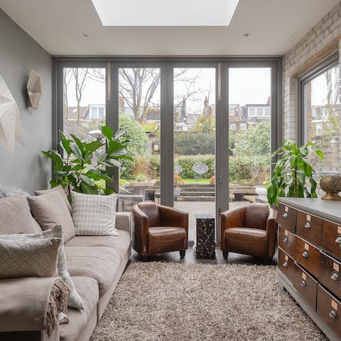 Make yourself at home in the chic living room