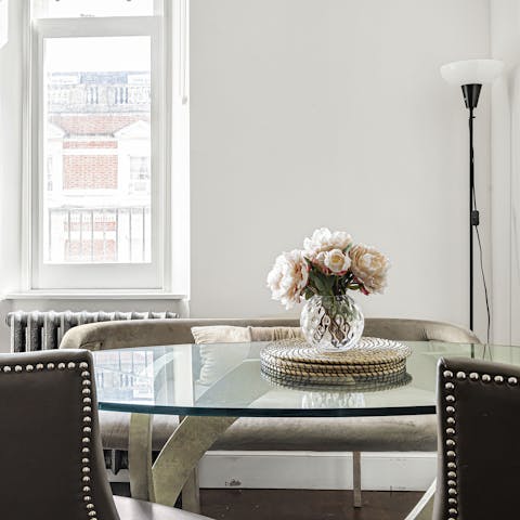 Enjoy your morning coffee with a glimpse of the leafy streets