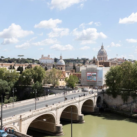 Stay in lively Prati, overlooking the River Tiber and the bustling Lungotevere