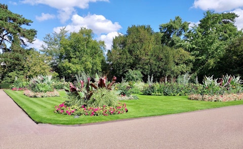 Wander Regent's Park's formal gardens and boating lake, a thirty-minute walk