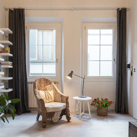 Find some time to enjoy a good book in the cosy living area