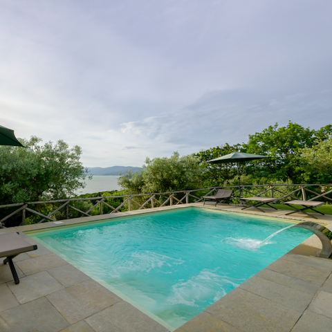 Enjoy a refreshing dip in the private pool