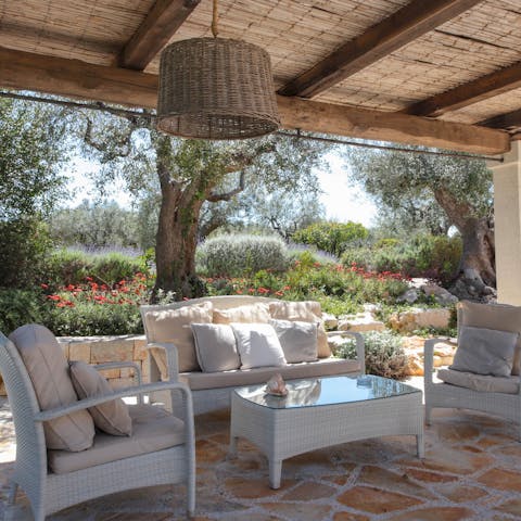 Put on your favourite playlist and relax with drinks in the garden