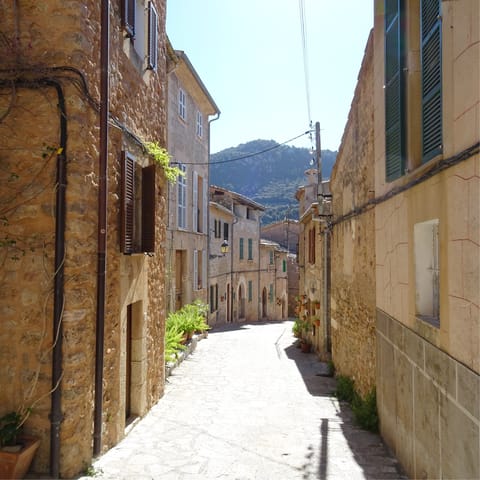 Explore Sineu, a traditional village with cafes and shops and a weekly market – it's a ten-minute drive away