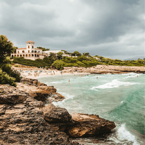 Head to Port d'Alcúdia for a beach day, forty minutes away by car