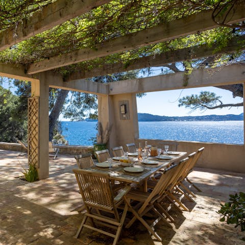 Enjoy long, alfresco lunches with sea views