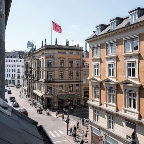 Step outside and straight into the bustling streets of Copenhagen