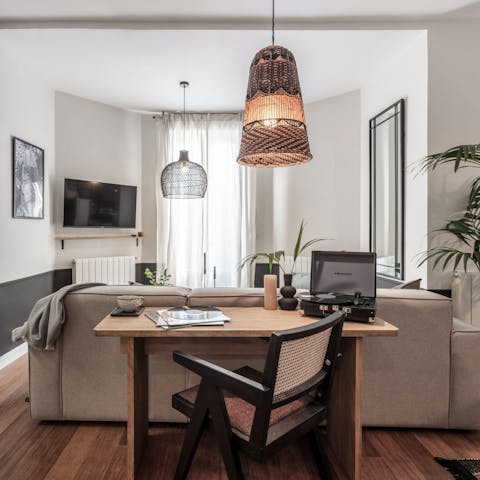 Catch up with work at one of the two desks