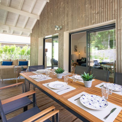 Fire up the barbecue and serve up grilled goodness on the home's terrace