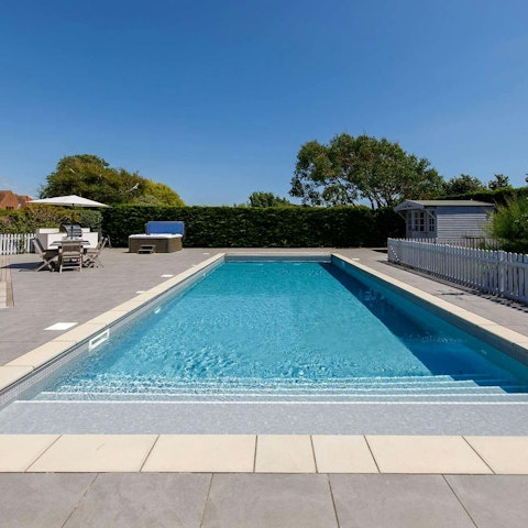 Make morning swims in the heated pool the new routine
