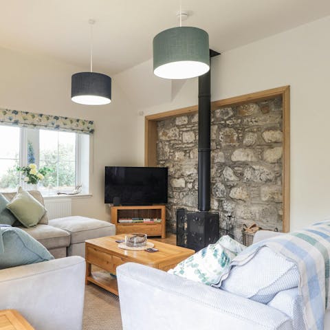 Get cosy in front of the wood-burning stove