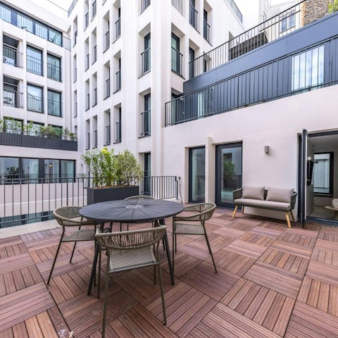 Dine alfresco with loved ones on the private terrace