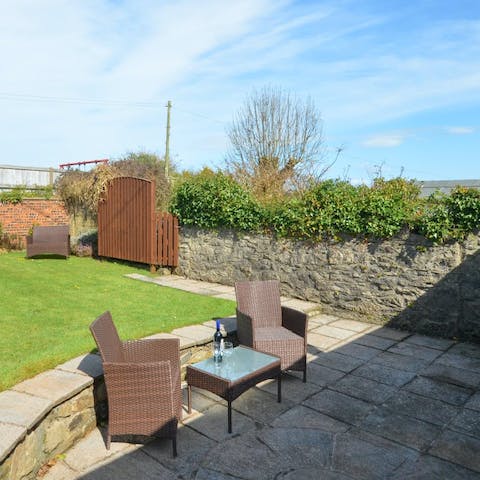 Savour summer evening drinks on the private patio