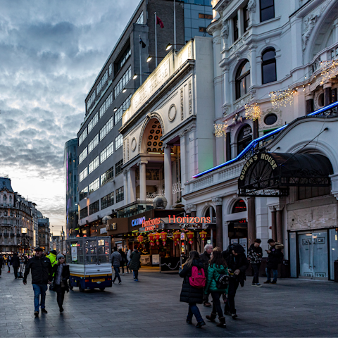 Walk thirty seconds to lively Leicester Square
