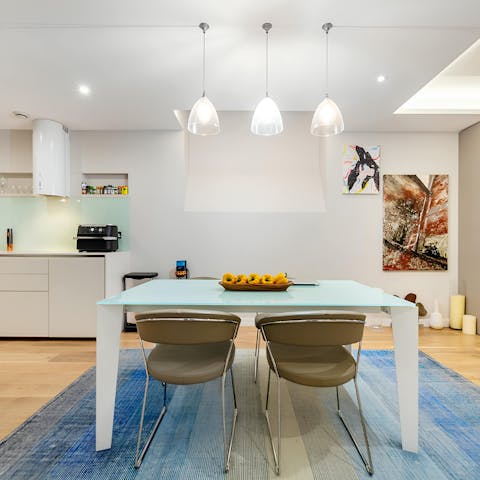 Cook in the contemporary kitchen after busy days in London