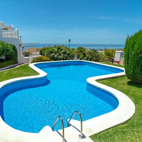 Splash about in the communal swimming pool