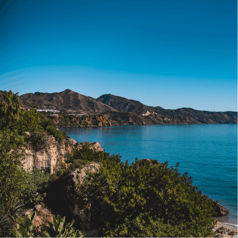 Drive 2km to the nearest beach to swim in the sea