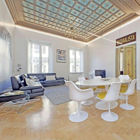 Enjoy the blend of historical charm and contemporary comfort of this elegant apartment