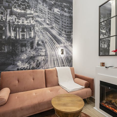 Cosy up with a book by the fire on cooler nights
