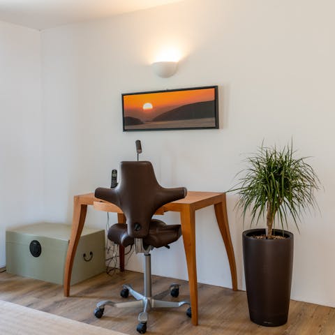 Catch up on work or get creative at the dedicated desk