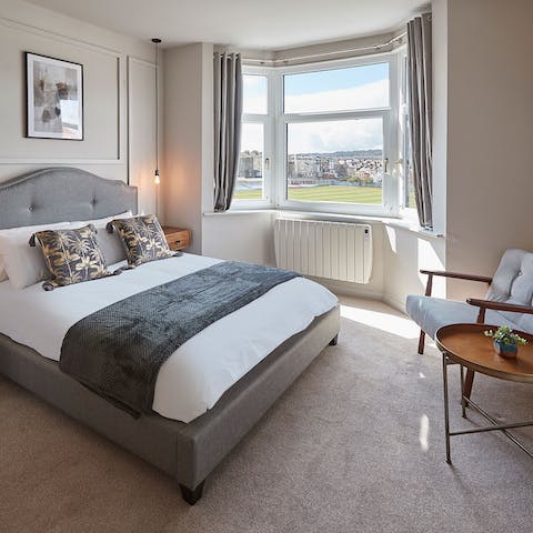 Be inspired by spectacular views over the cricket ground whilst relaxing in bed