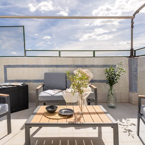 Savour your morning coffee or tea on the private balcony