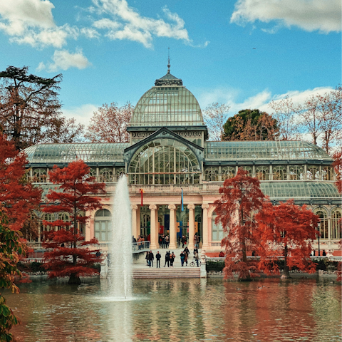 Begin your stay with a refreshing stroll to El Retiro Park