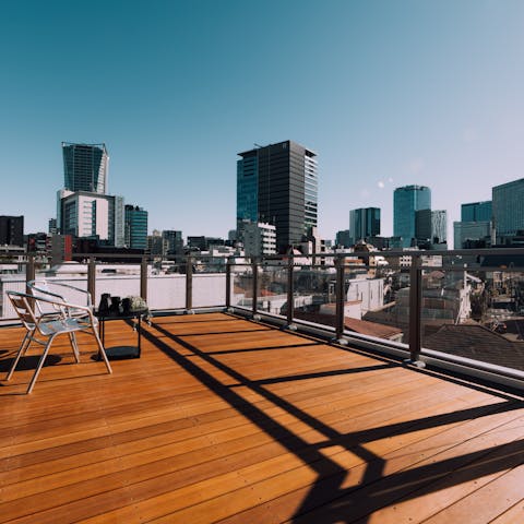 Wind down with evening drinks on the roof terrace