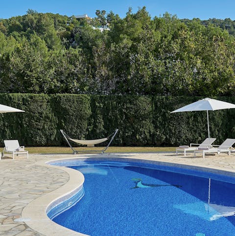 Enjoy a relaxing daily swim in the large private pool