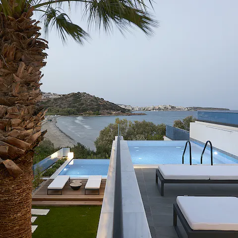 Enjoy a sunset dip in the private pool