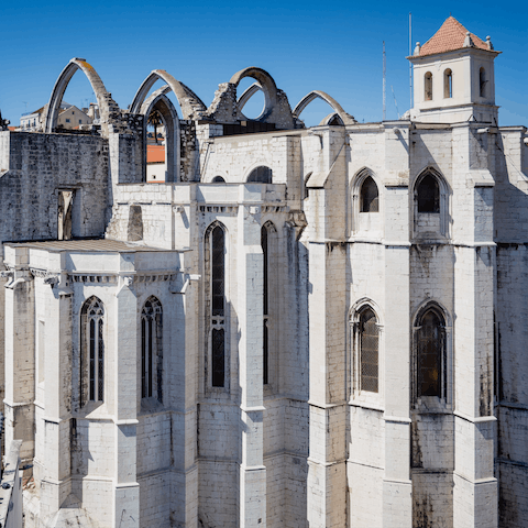 Visit the striking Convent do Carmo, just under a fifteen-minute stroll away