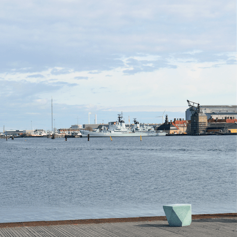 Treat yourself to a coffee and a fresh kardemummabullar at the waterfront piers of Ofelia Beach, a five-minute walk from your front door
