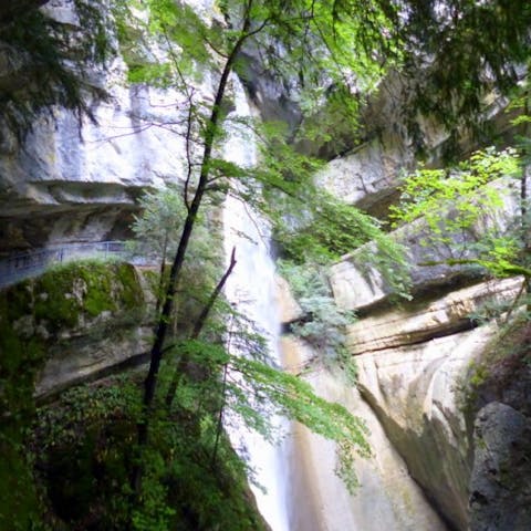 Head to Cascade D'Angon, an impressive waterfall just a 20 minutes walk from the home