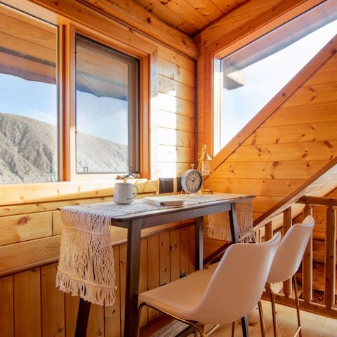 Catch up on a few emails whilst enjoying the scenic view just beyond