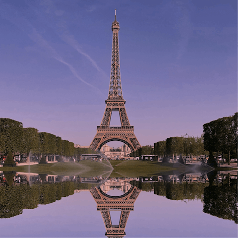 Take a twelve-minute walk to the Eiffel Tower