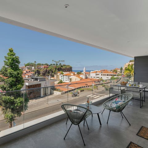 Spend evenings sipping cocktails on the balcony